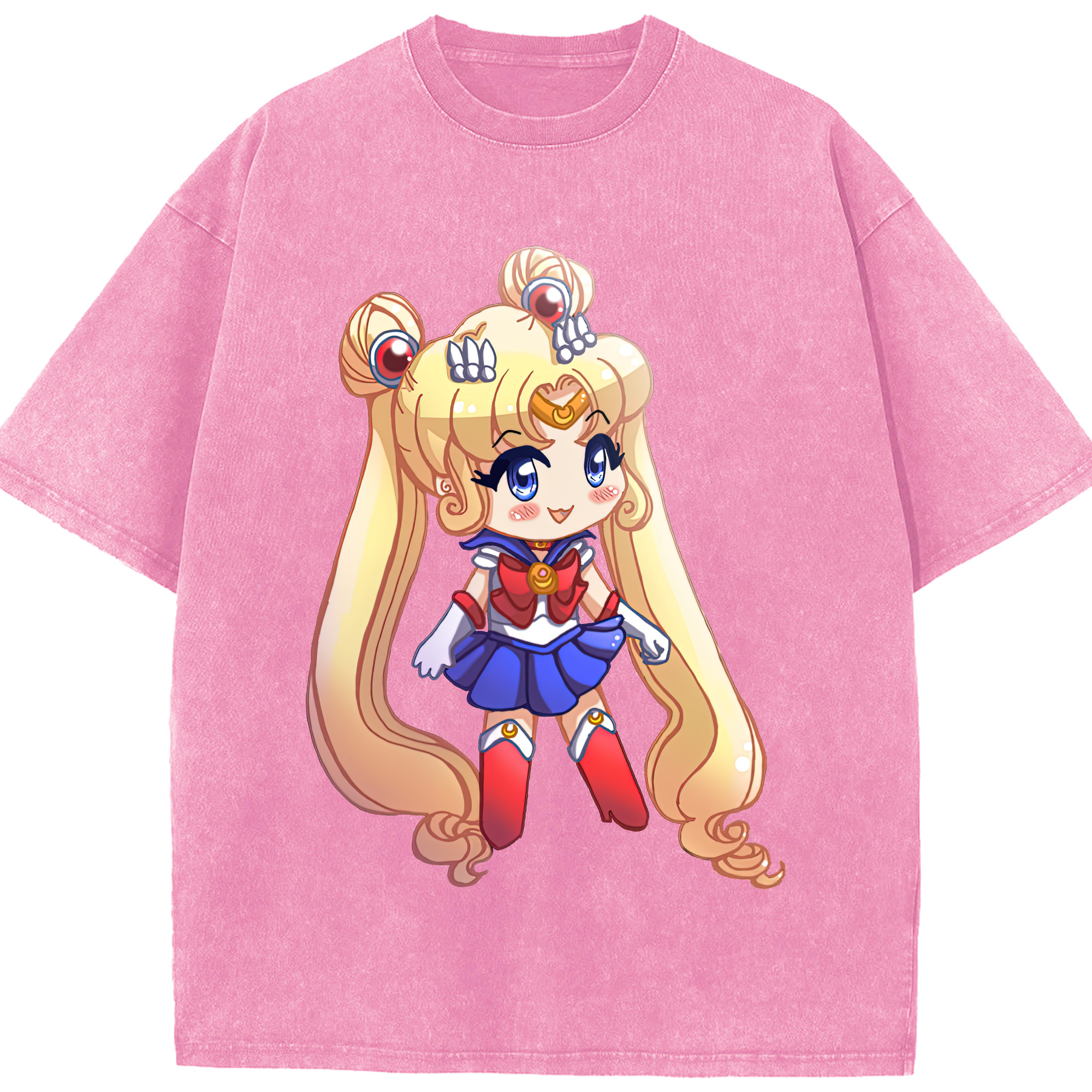 （画像用） 美少女戦士セーラームーン 月野 うさぎ つきの うさぎ Sailor Moon Tsukino Usagi 綿100% ヴィンテージ風 半袖Tシャツ（フロントプリント）